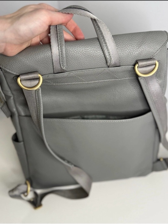 buy leather baby backpack ANWTOTU Diaper Bags with Changing Station(Brown) boasts 2 main compartments On The Go Nappy Backpack